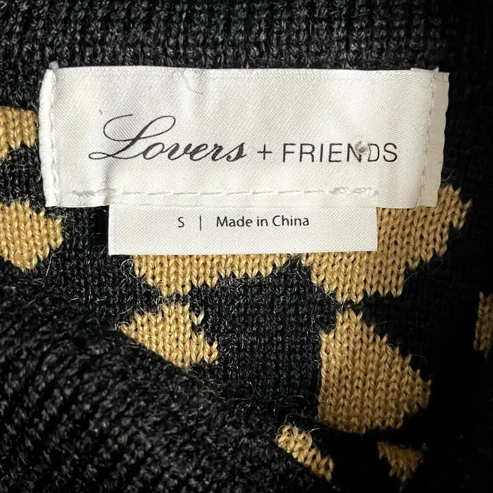 LOVERS+FRIENDS LEOPARD‎ PRINT ARLINGTON ONE SHOULDER  SWEATER SIZE S